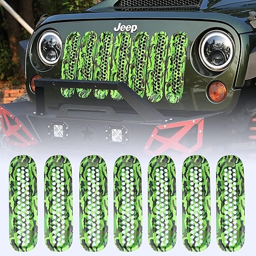 Para Jeep Wrangler JK Parrilla Inserts, cubierta de rejilla frontal de malla protectora con clip para Jeep Wrangler JK JKU Unlimited Sport Freedom