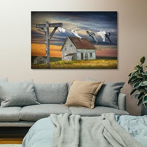 Miniatura 7 de Tendedero para lavandería, tendedero para lavandería, día de lavandería, casa de campo, puesta de sol, naturaleza, naturaleza muerta, hermoso Pos,