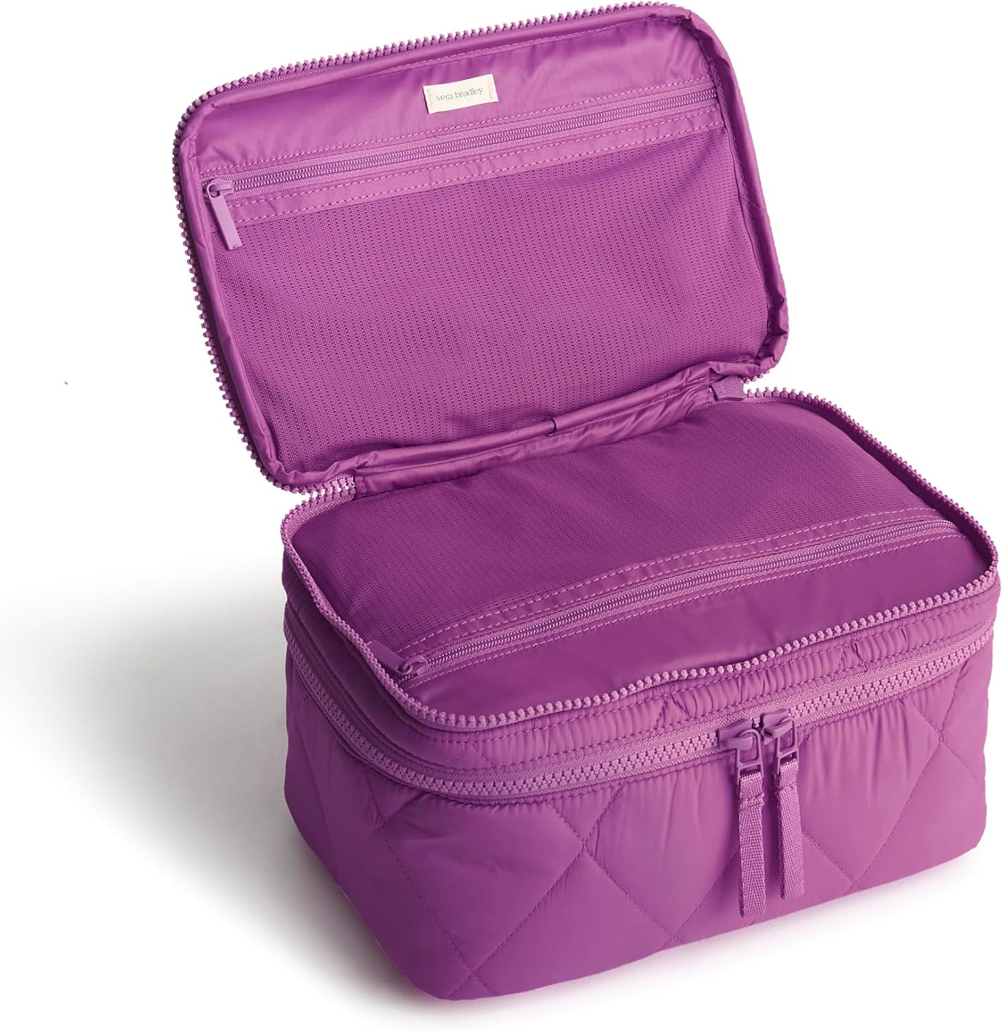 Vera Bradley Women's Featherweight Brush Up Cosmetic Case, Iris Orchid, One Size - Image 2