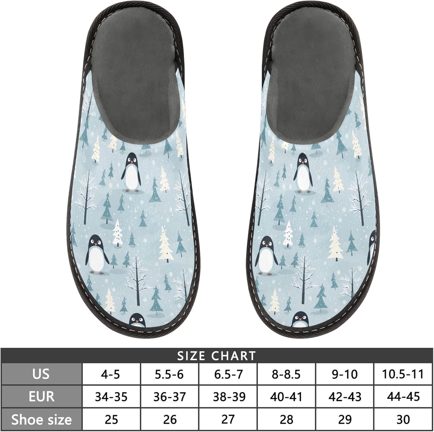 Cute Penguin House Slippers – Cozy Fuzzy Slippers for Guests, Washable & Disposable, Perfect for Shoeless Home, Spa & Hotel Use A113001