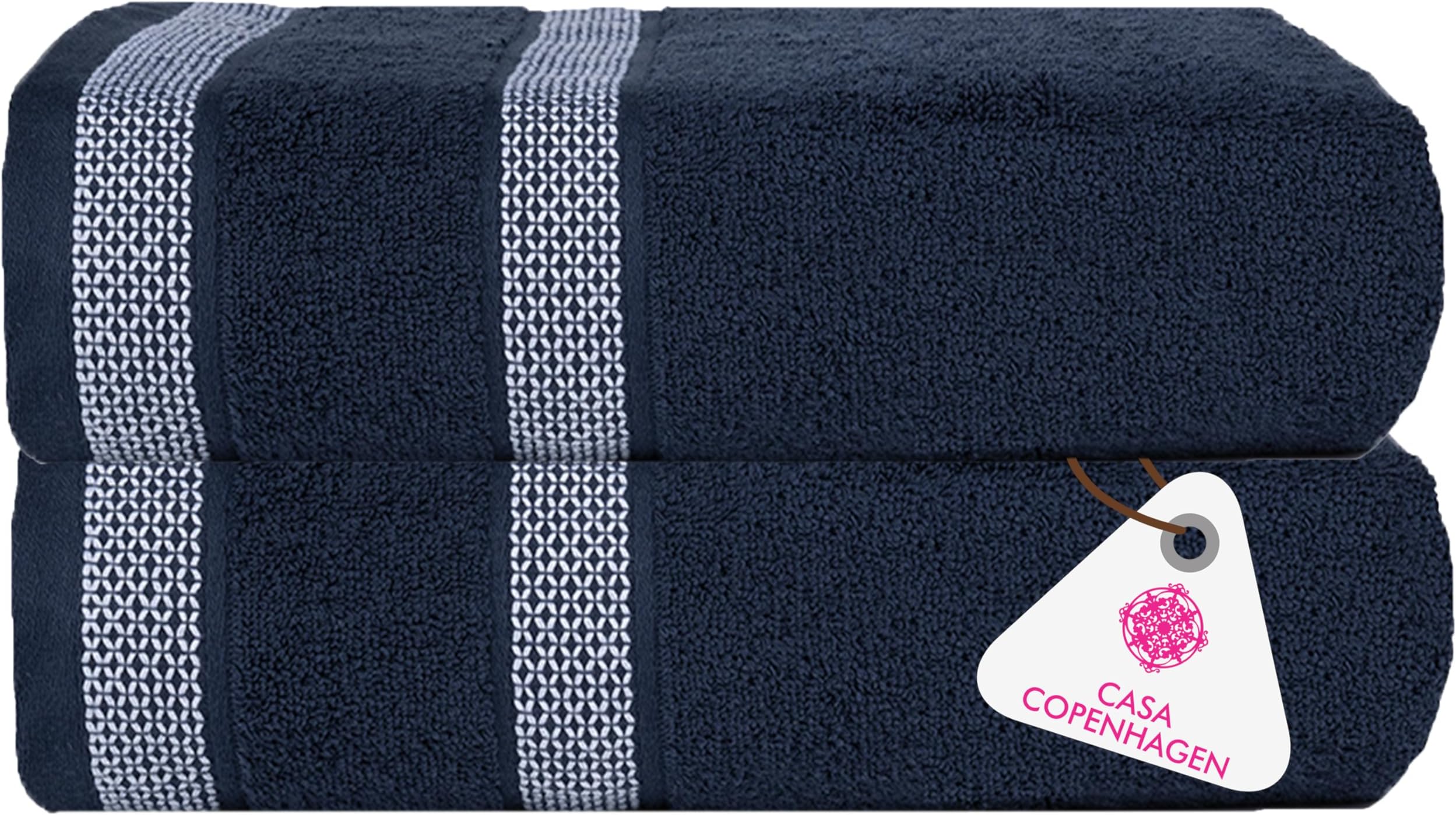 Casa Copenhagen - Egyptian Cotton Solitiare 2 Pcs Hand Towel (40 X 60 cm) Colour : Navy