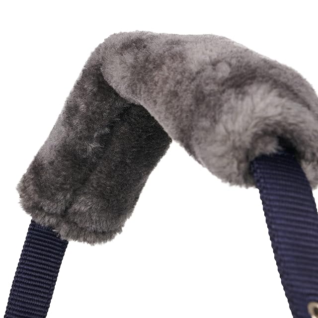 Foto 3 de 6 de Lemieux Collar cómodo para Caballos - Azul Marino y Gris - Forro Polar Suave - Ajustable y Duradero - Pony