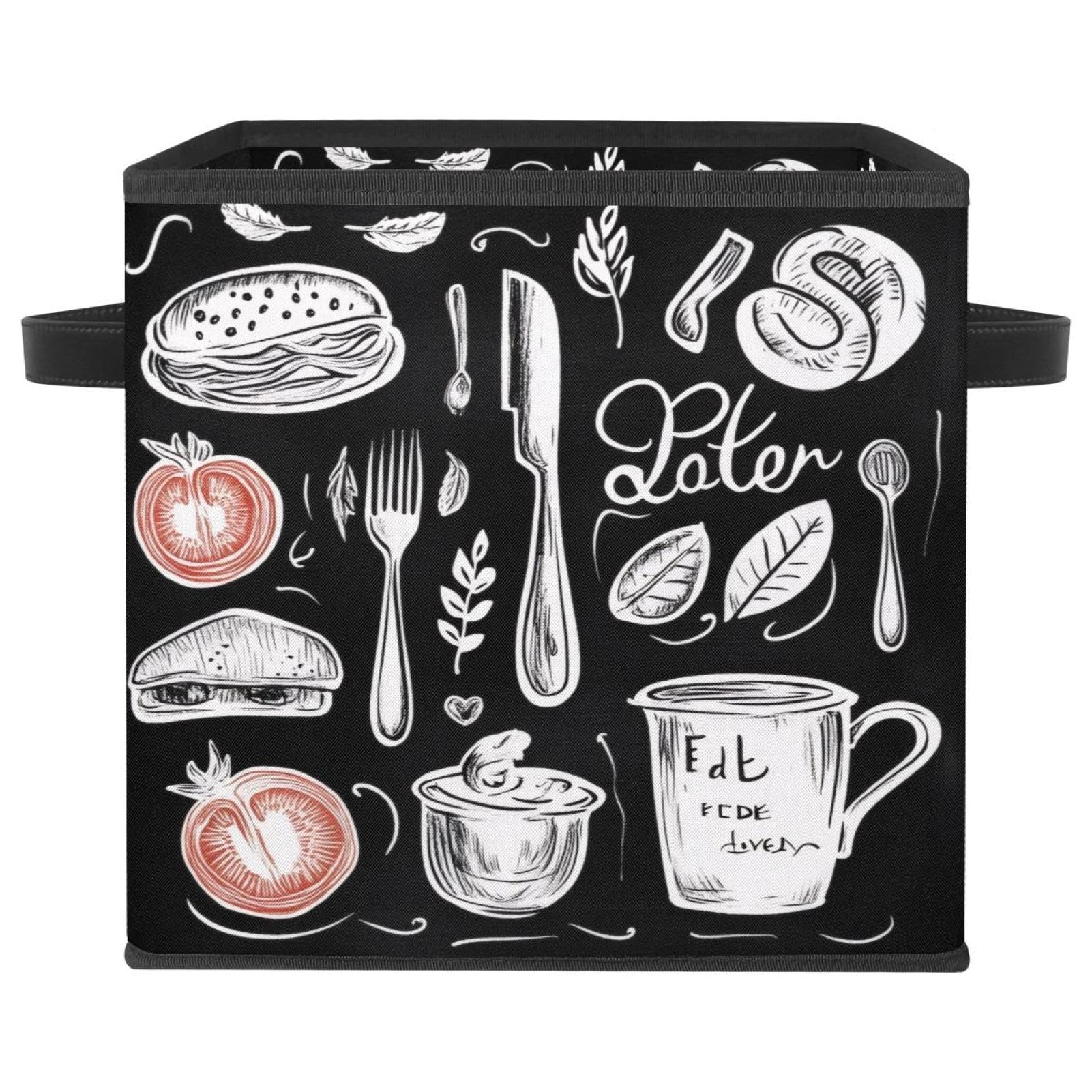 Boîte de rangement couverts et panier tissu pliable 28cm