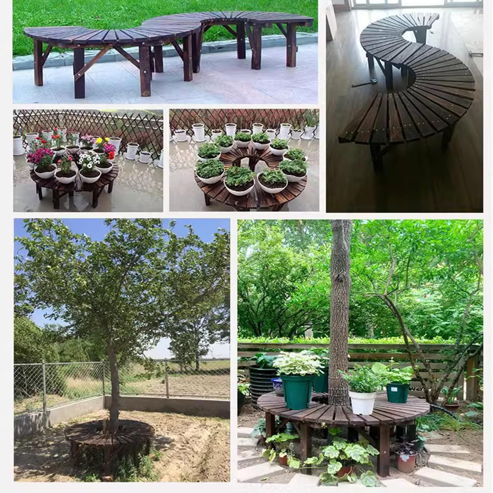 Banc d'arbre Demi-Circulaire Tour d'arbre Ø120cm