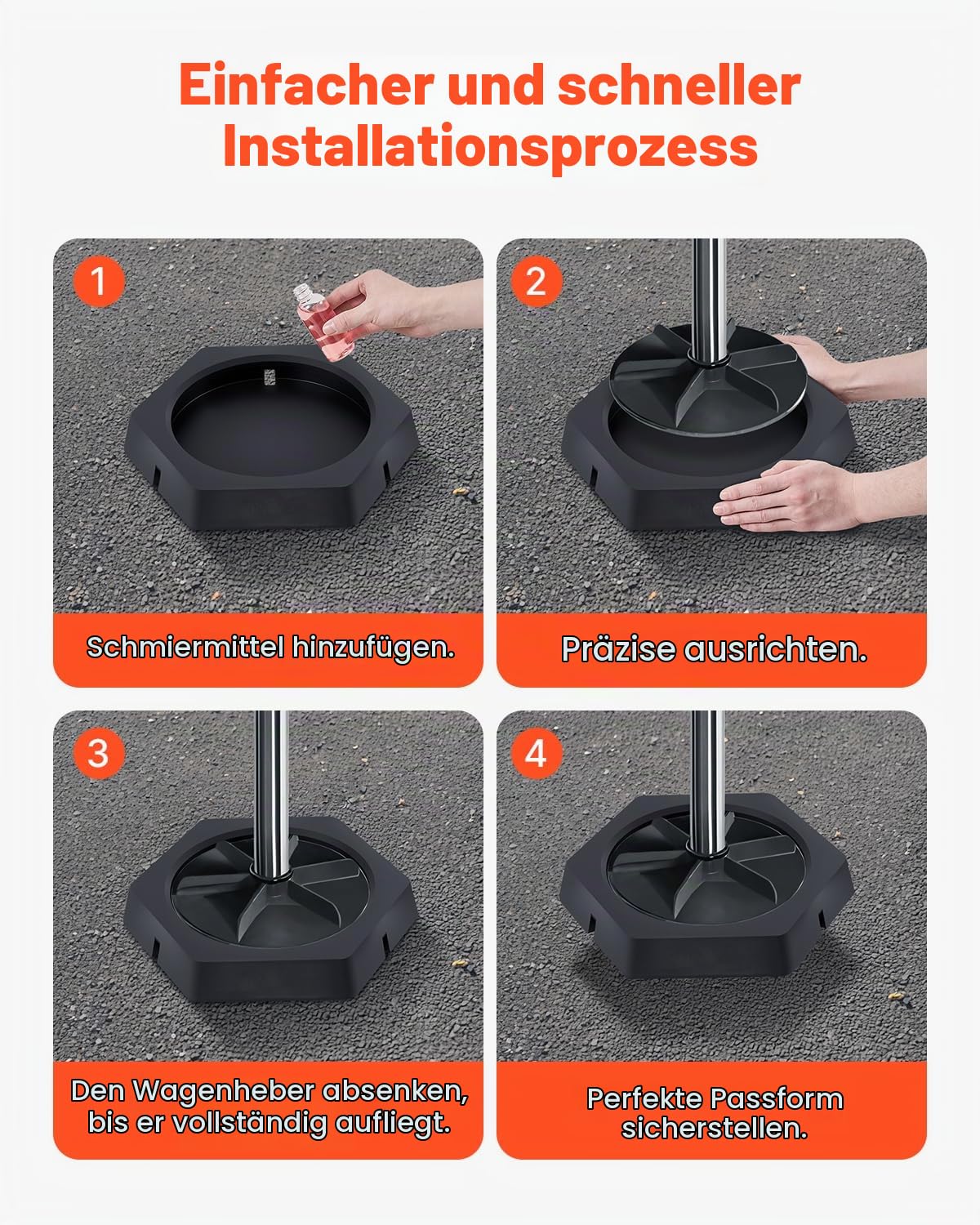 VEVOR 4 STK. Nivellierpads für Wohnmobile Anhänger-Wagenheberpads aus Gummi 2300 kg belastbar (pro Pad) Wagenheber-Stabilisierungspad mit großer Oberfläche, ideal für runde Wagenheberfüße (254 mm)