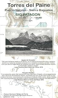 Torres del Paine, Topographic Road and Hiking Map / Torres del Paine : Puerto Natales - Sierra Baguales (Spanish Edition)