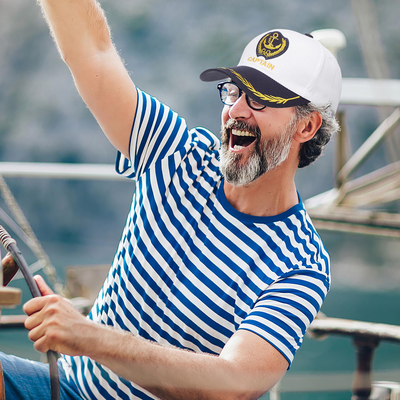 Beavorty 4 Pezzi Cappellino da della Marina Cappellino da da Baseball per Uomo Cappello da Marinaio Senza da Baseball Meme