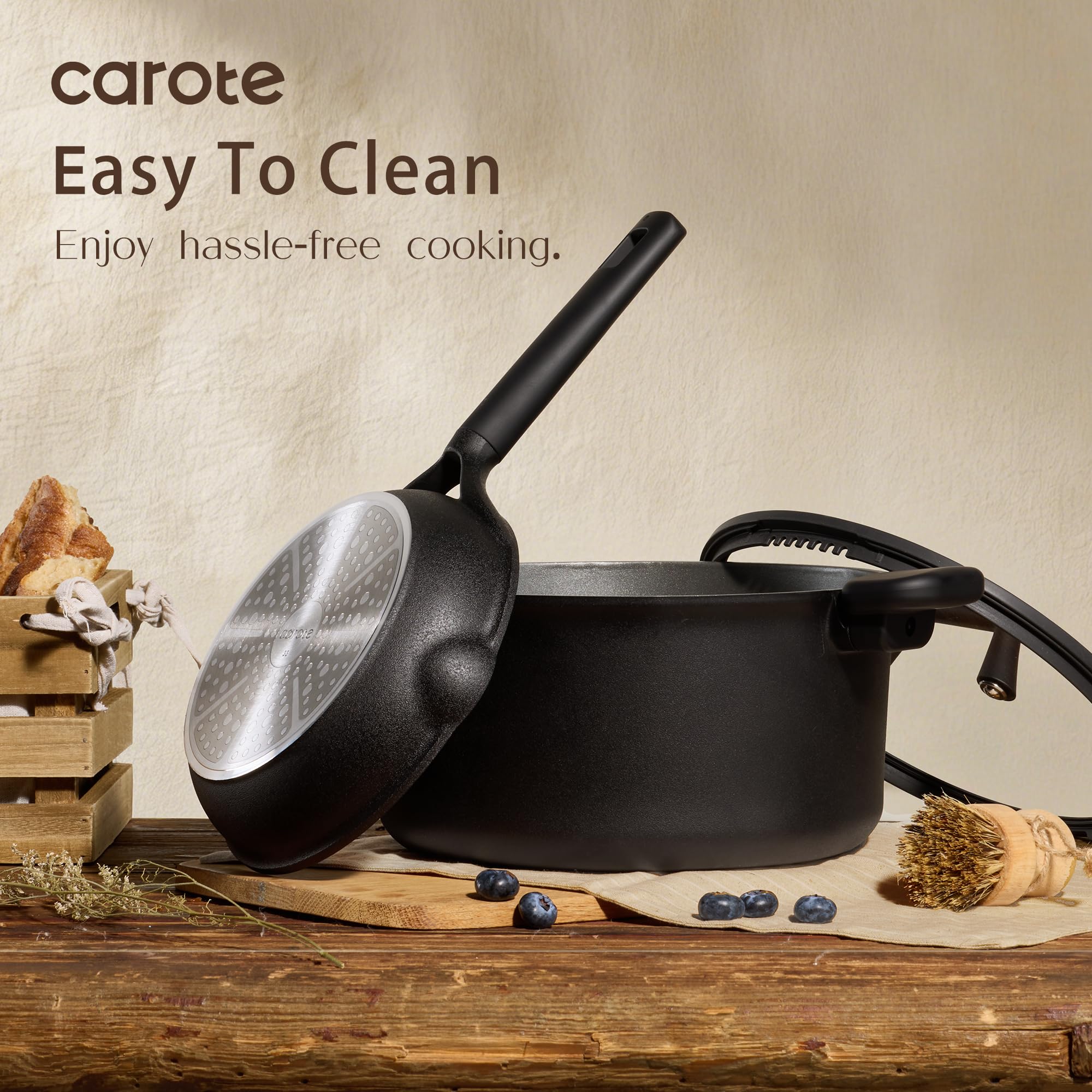 CAROTE 28pcs Pots and Pans Set, Nonstick Cookware Set view 6