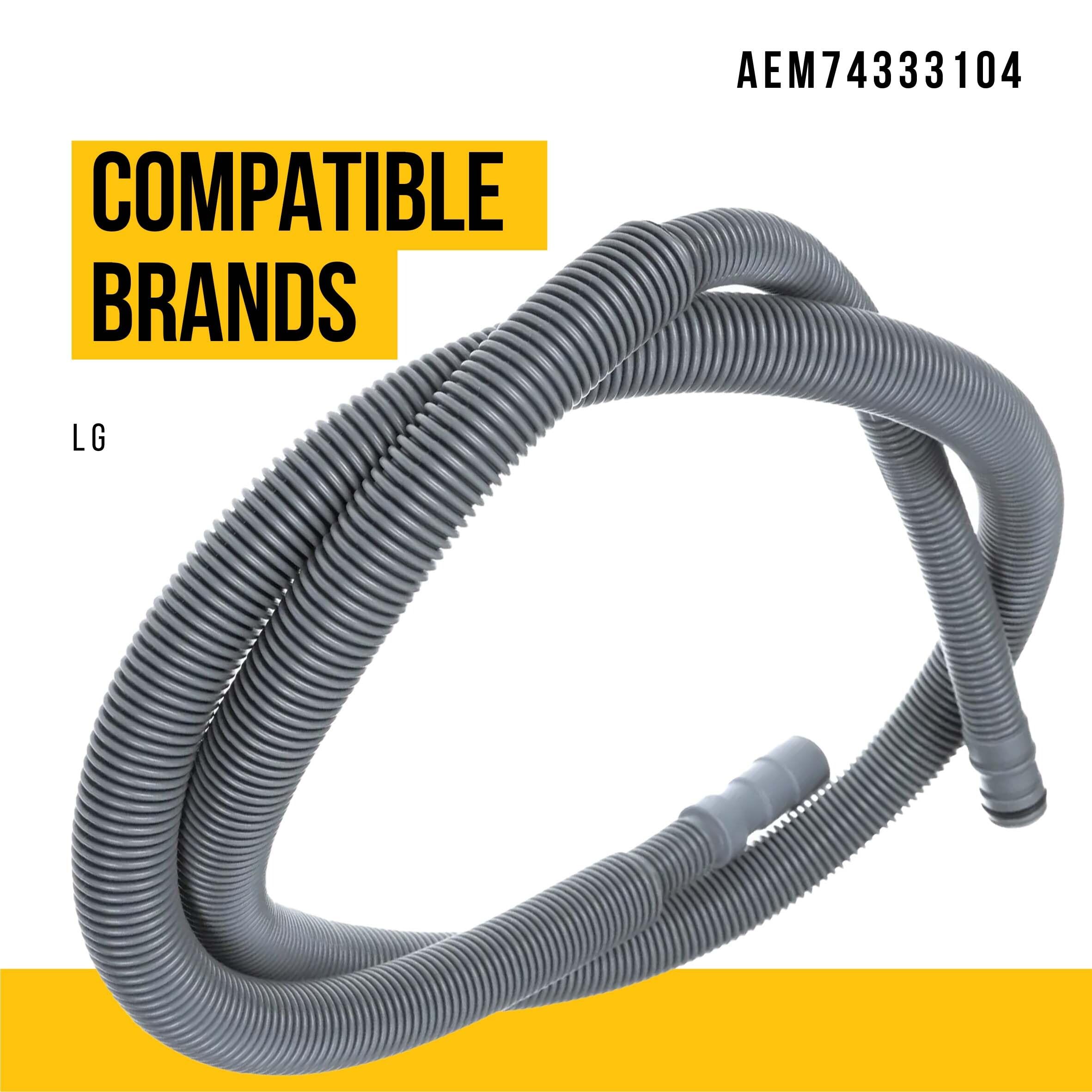 AEM74333104 - Conjunto de manguera de drenaje, compatible con lavavajillas LG, sustituye a AP7034217, piezas de reparación de repuesto ultraduraderas, instalación simple, bricolaje rápido