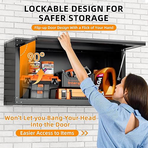 Miniatura 5 de INTERGREAT Armario de pared de metal, armarios de pared con puertas y estantes ajustables, 31 pulgadas de ancho x 20 pulgadas de alto, armario de