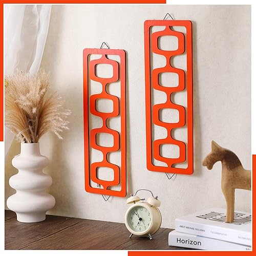 Miniatura 3 de CroBlissful 2 piezas de arte de pared moderno de mediados de siglo, decoración elegante de mediados de siglo, escultura abstracta de pared, paneles