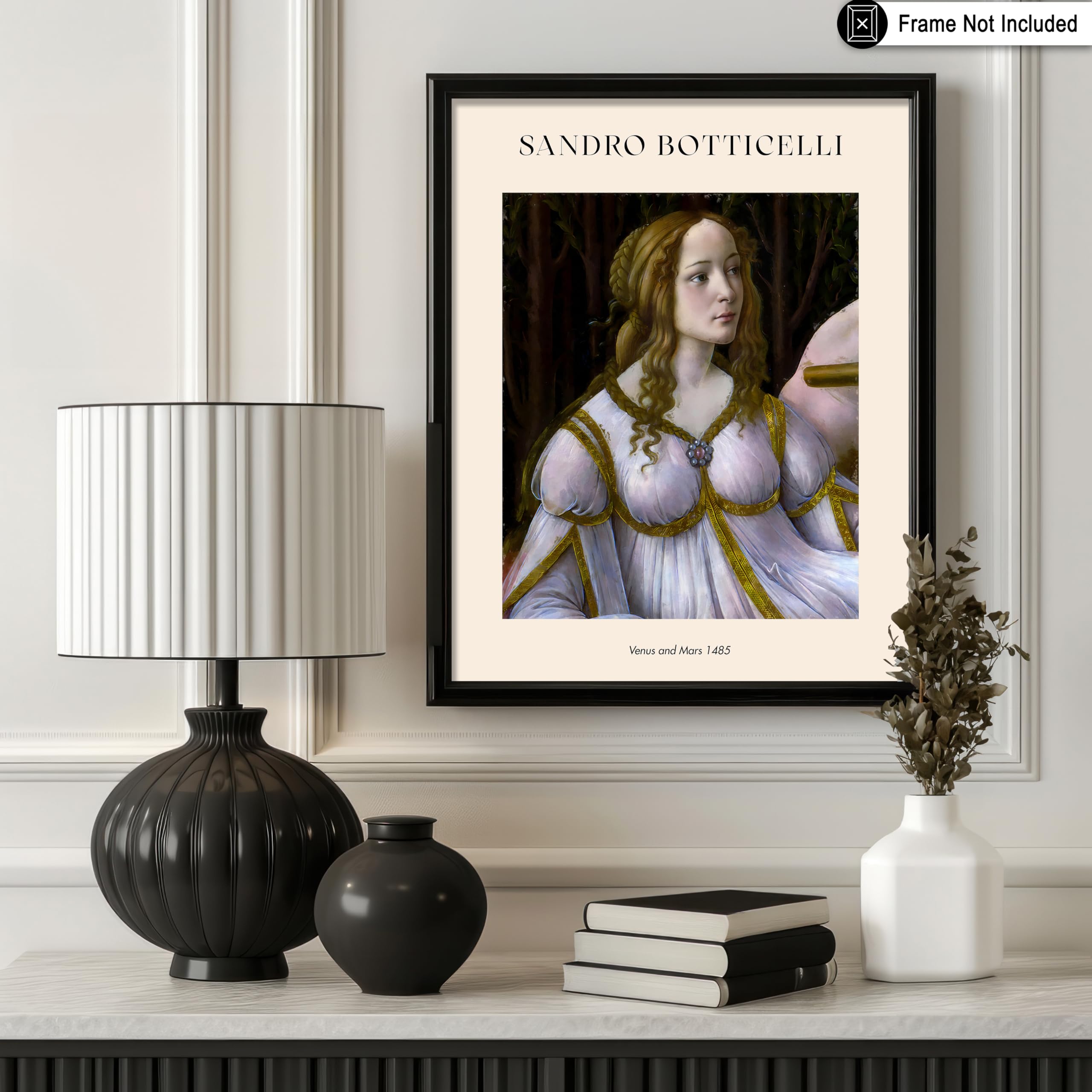 Poster Master Poster di Sandro Botticelli, stampa di Venere e Marte, arte mitologica, arte rinascimentale italiana, dea dell'amore, arte del dio della guerra, decorazione classica per casa o ufficio,