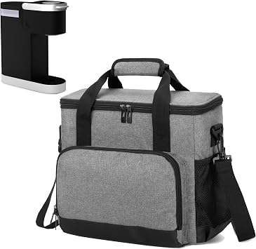 CURMIO Coffee Maker Carrying Bag Compatible for Keurig K-Mini or K-Mini Plus, Single Serve Coffee Machine Travel Bag for K-Cup Pods, Gray Bag Only