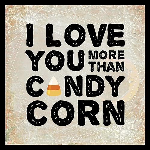 buyartforless Brandi Fitzgerald - Obra enmarcada con texto en inglés "I Love You More Than Candy Corn" (8 x 8 pulgadas), color negro