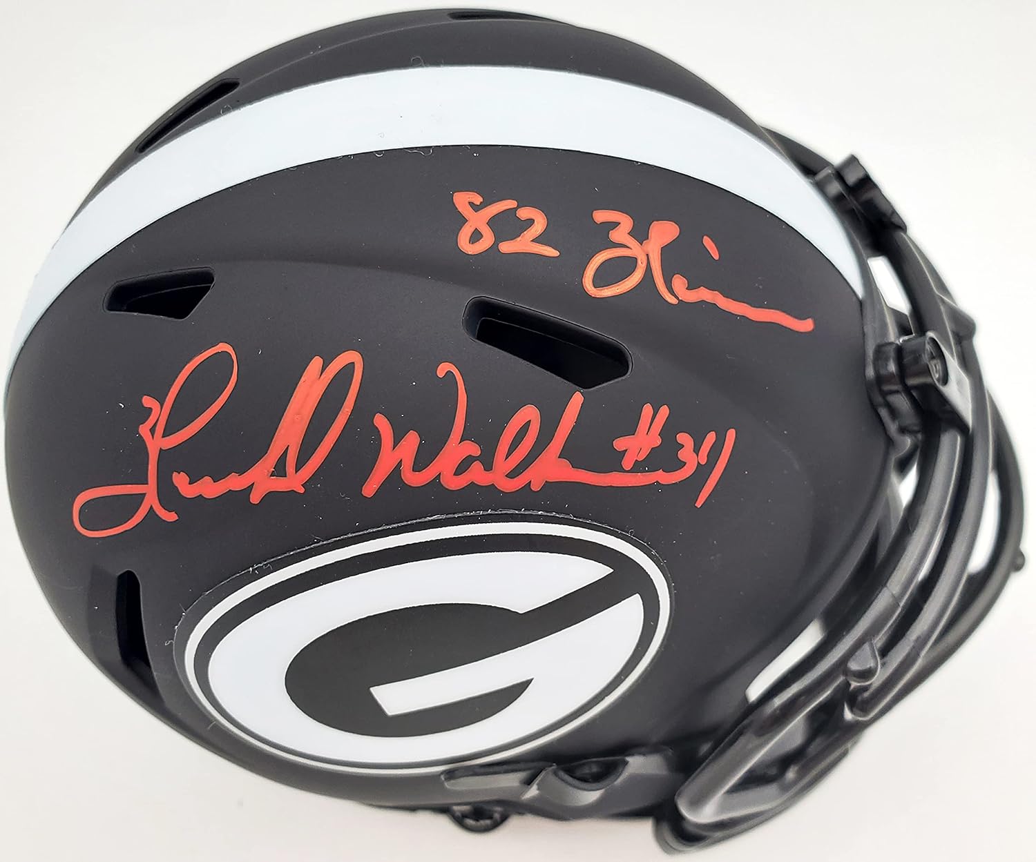 H.e.r.s.c.h.e.l Walker Autographed Eclipse Black Speed Mini Football Helmet "Heisman 82" Beckett BAS Stock #185959