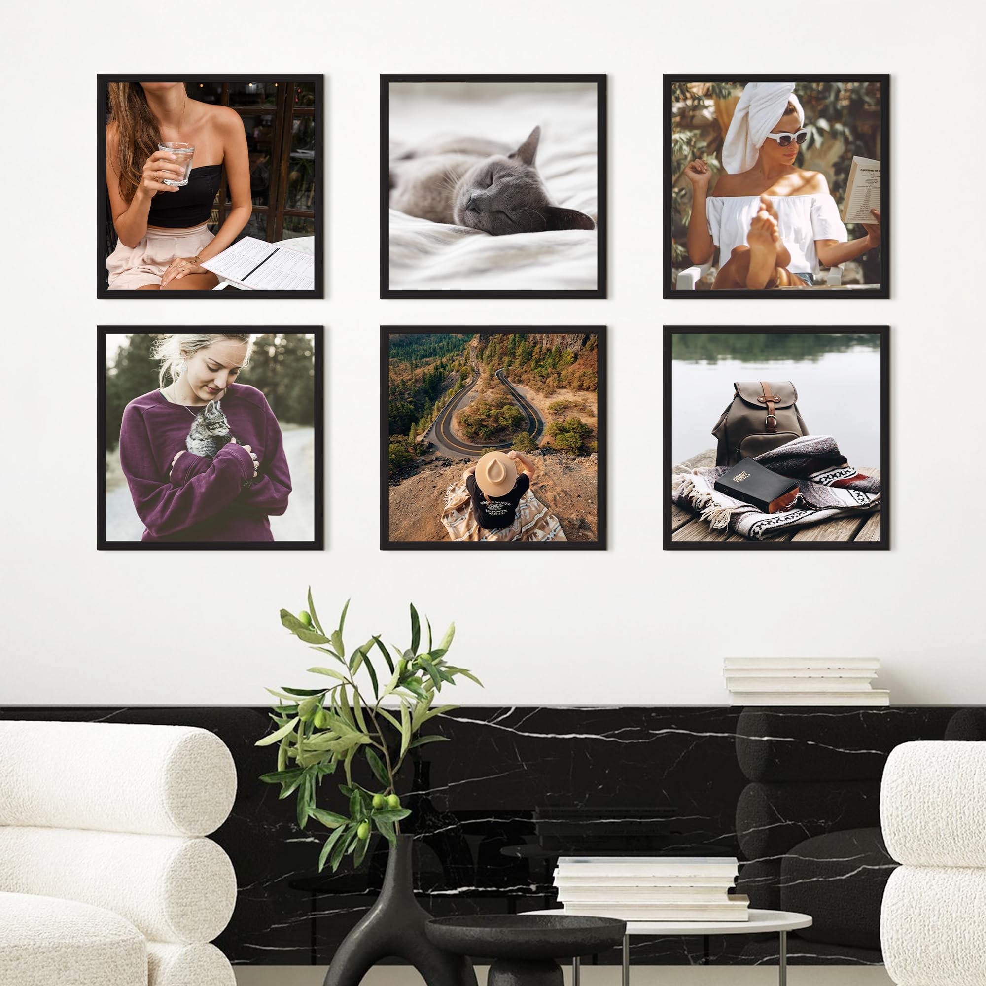 upsimples 3 Pack 30x30 Picture Frame, 30x30 Picture Frame Black for Photo Gallery, Slide-In Strips - Image 2