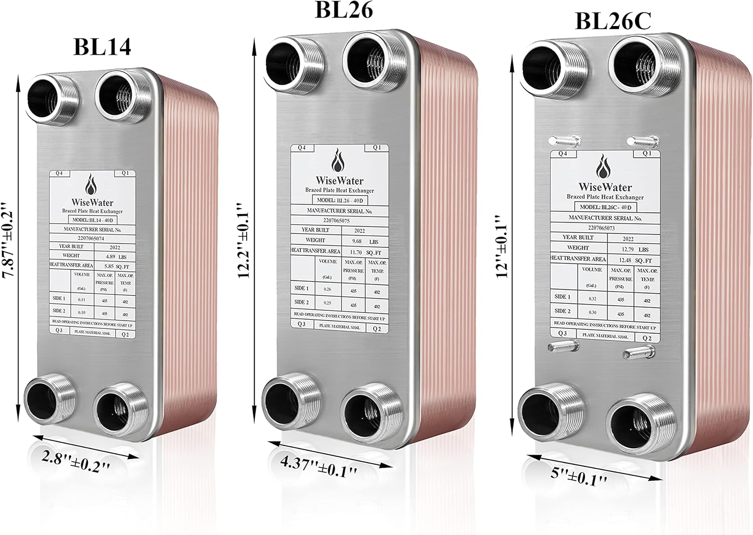 Buy AB Plate Heat Exchanger, 3x8 40 Plates Water To Water Heat