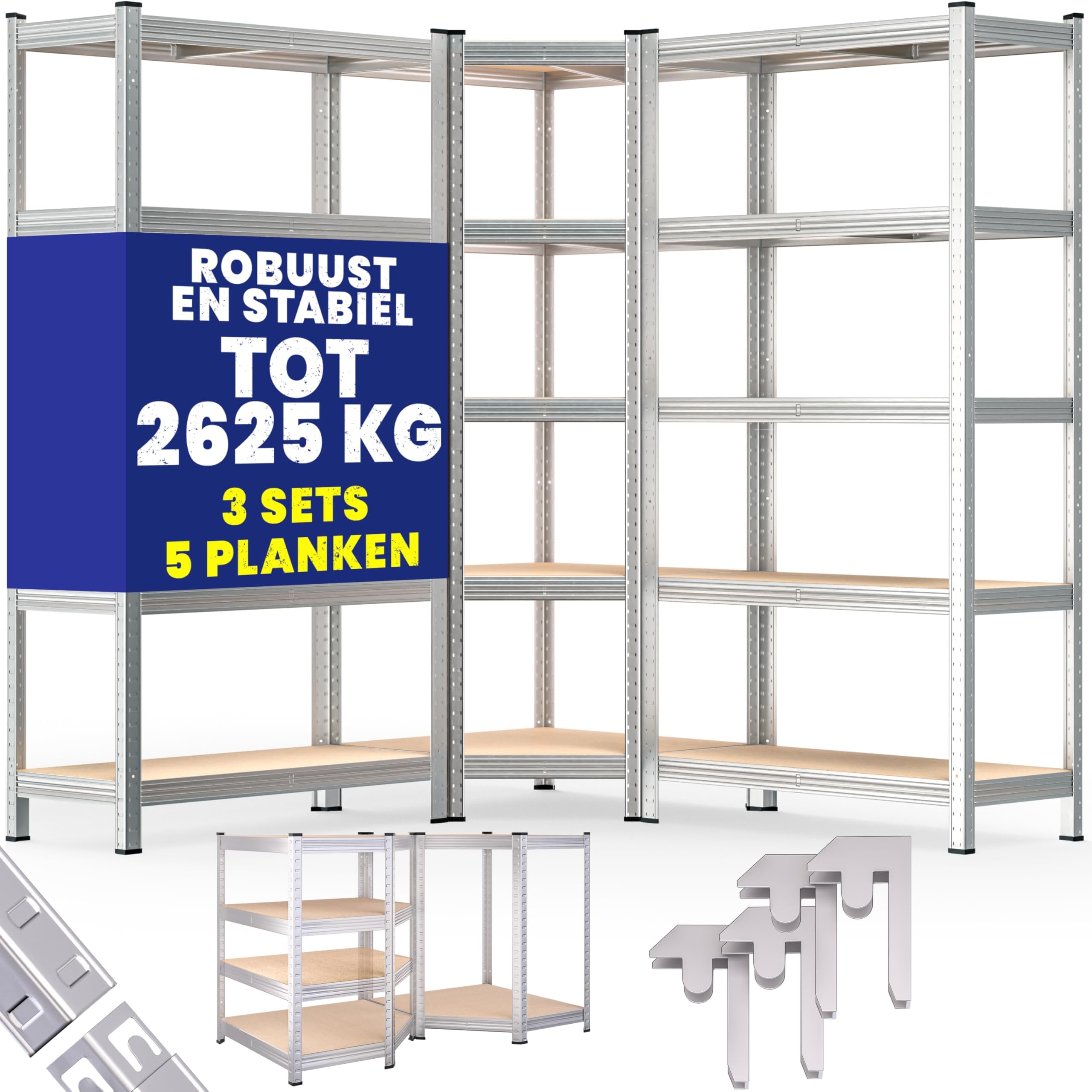 Stellingkast BRASQ 5 borden 90x40x180cm | De