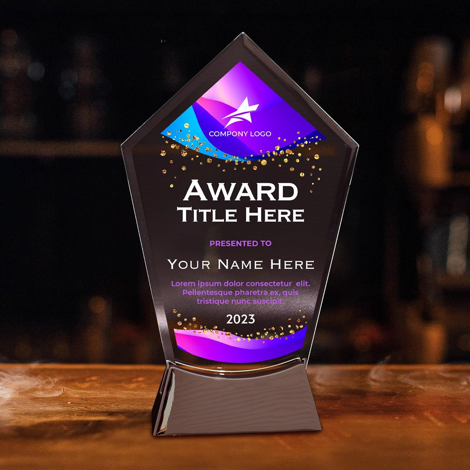 Basic Fundamentals 8 1/2'' Personalized Award Glass Plaque, Plaque as Awards & Trophies, Plaques Retirement Employee of the Month Appreciation Leadership Gifts (Design C)