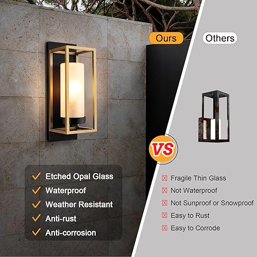 Miniatura 9 de ALVIME - Lámparas de pared modernas para exteriores, accesorios de iluminación exterior, aplique de pared impermeable para exteriores, luces
