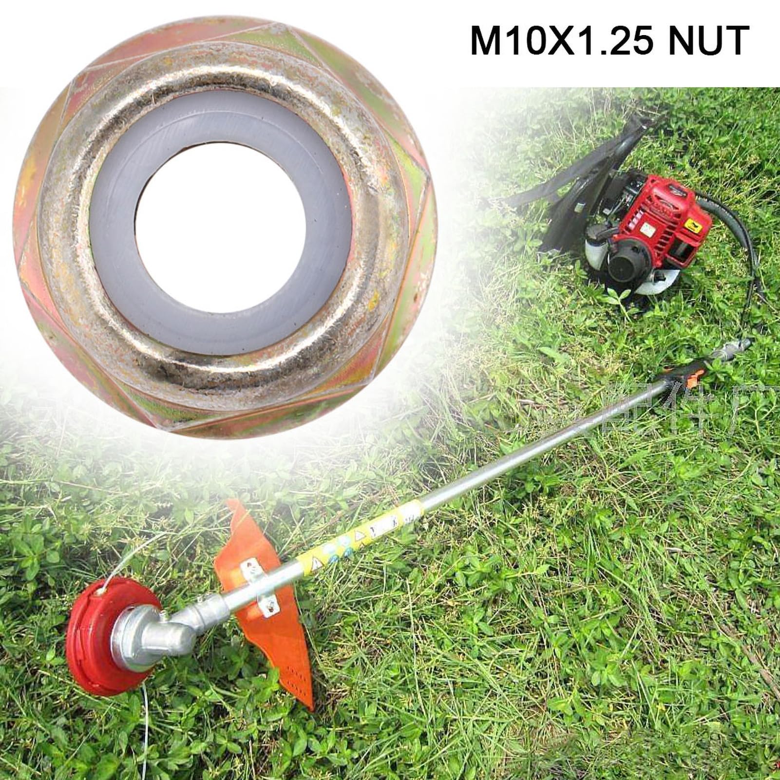 Changor M10 Left Hand Thread Nut, Universal M10x1.25 Left Hand Thread Blade Nut Metal Accessories for Brush Cutter Trimmer - Image 4