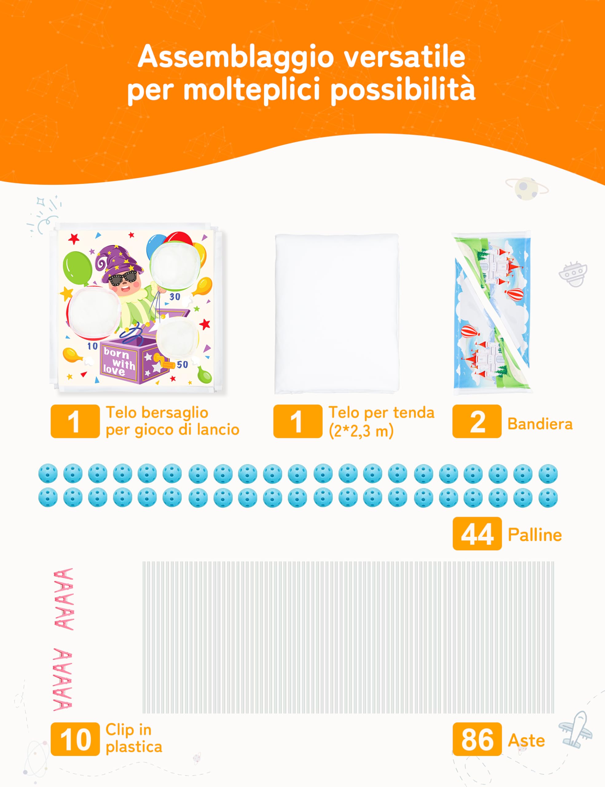 Besrey Kit Costruzione Fortezza 144 Pezzi, Fortino per Bambini con Gioco di Lancio, Brilla al Buio, Costruzioni del Forte Castello e Tunnel, Tenda Gioco Bambini 5+ Anni, Gioco Creativo, Regalo Bambino | STEM - Giocattolo da costruzione con gioco di lancio