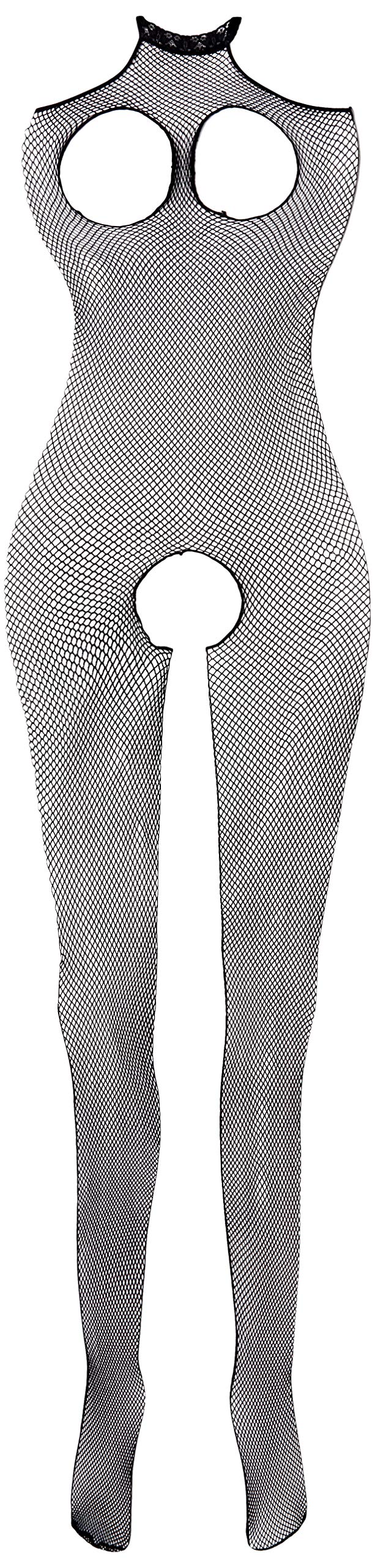 Leg Avenue Women's 1-Piece Fishnet Halter Bodystocking, One Size, Black