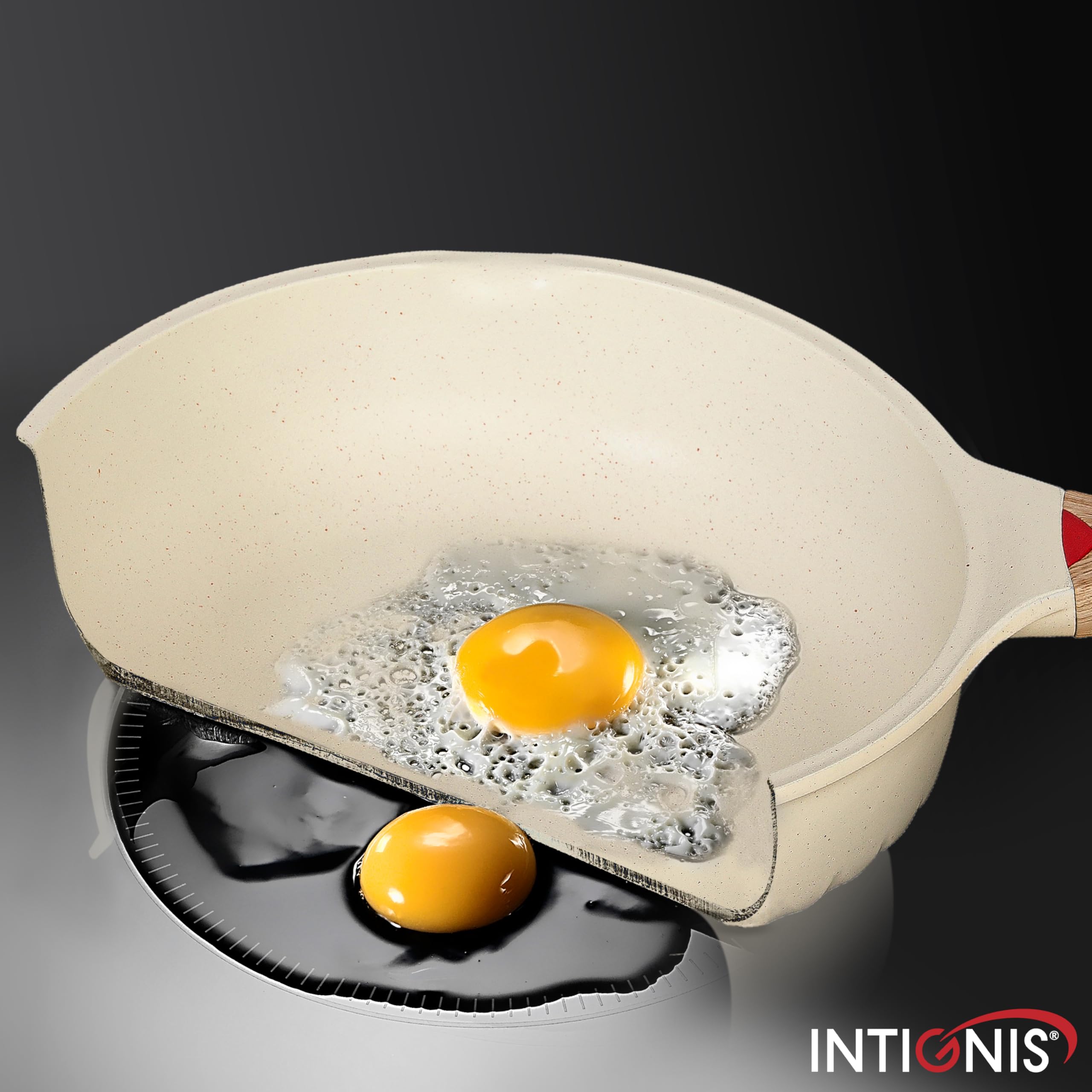 INTIGNIS Frying Pan with Lid, Premium 28 cm Deep 4.6 Liter - Image 4