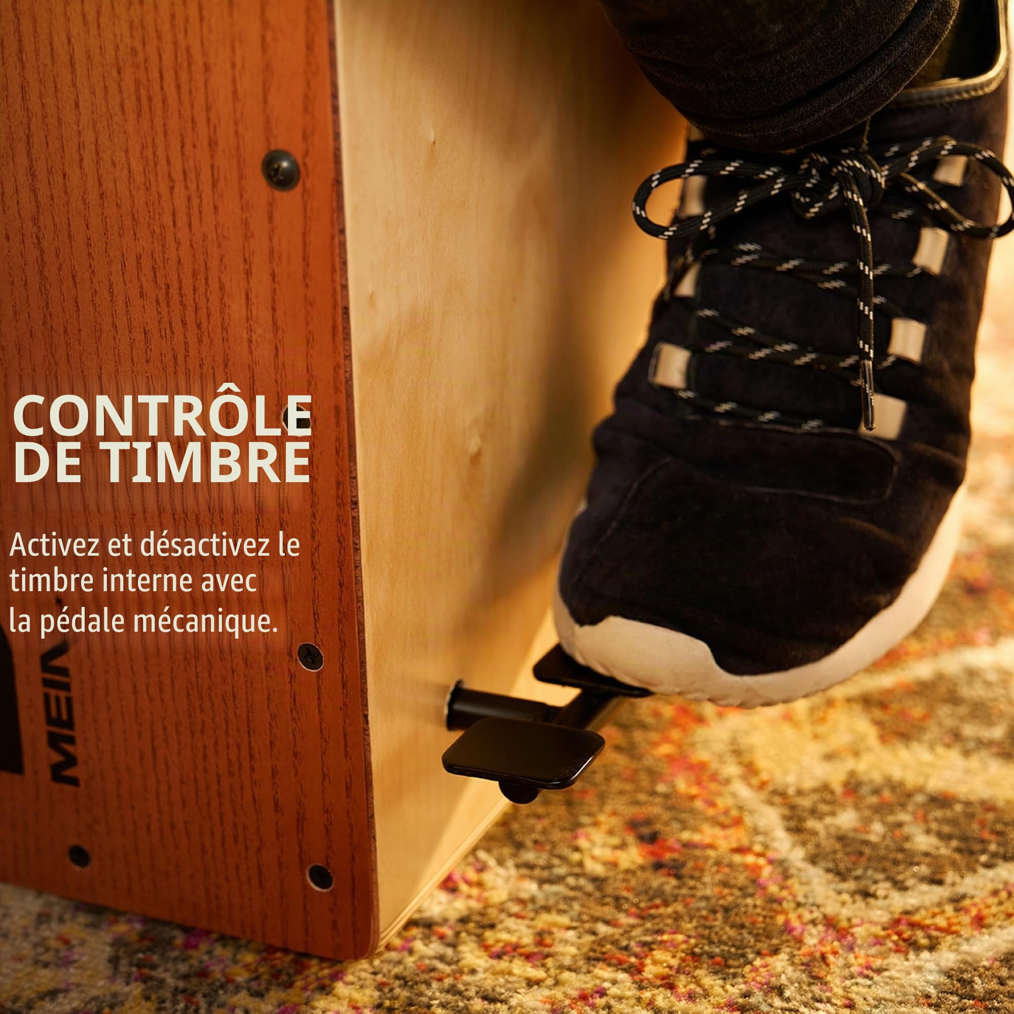 Meinl Percussion Snarecraft Professional Cajon – Avec Pédale de caisse claire – Bouleau / Frêne, Naturel (SCP100AWA)