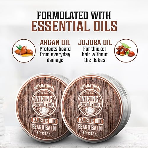 Vista 40 de BEST DEAL Bálsamo para barba con aceite de argán y mantequilla de mango, estiliza, fortalece y suaviza barbas y bigotes, aroma cítrico sin enjuague