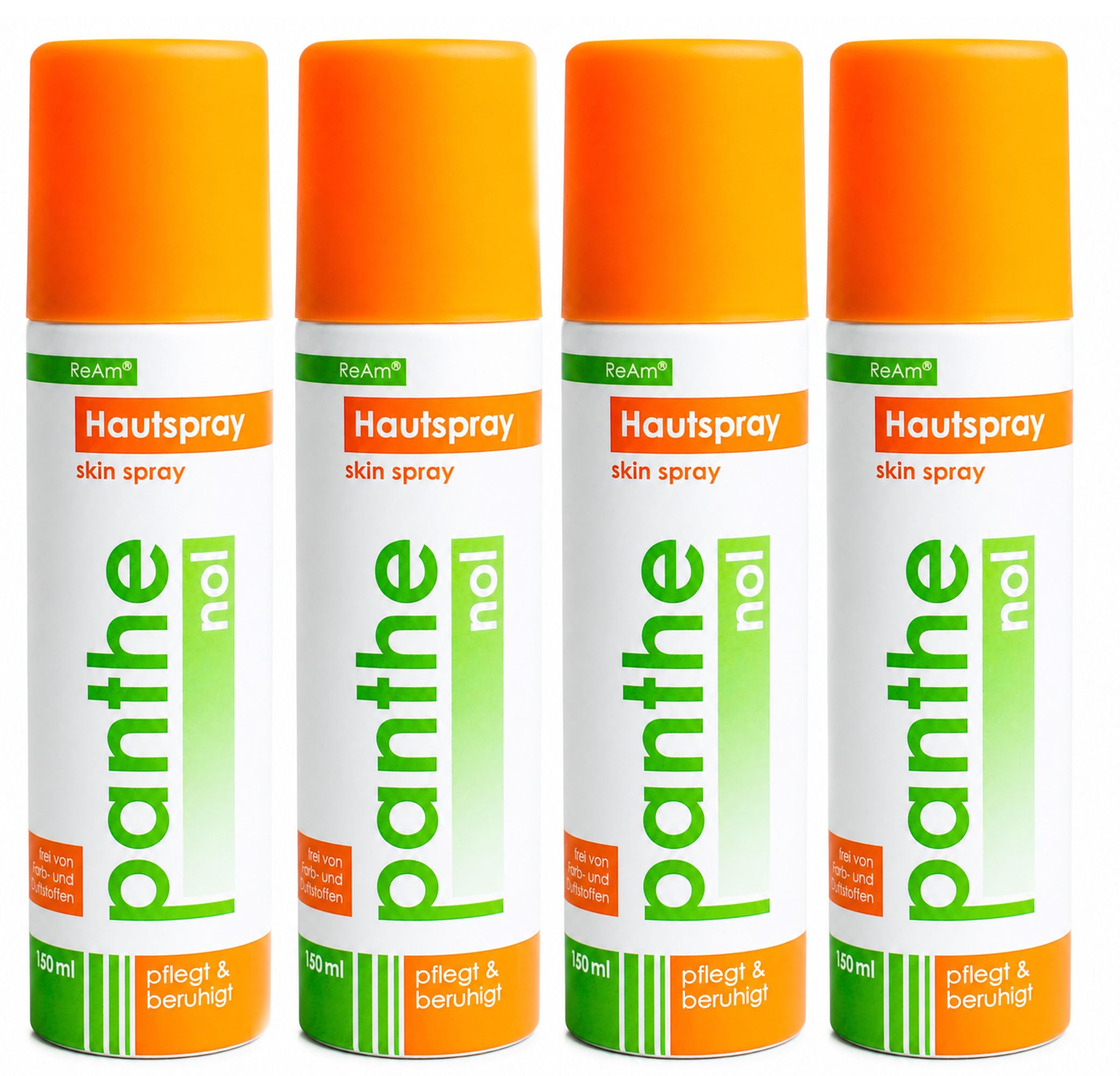 REAM Panthenol Hautspray 4 x 150 ml – Hautpflege-Spray mit Panthenol – pflegt & beruhigt – frei von Farb- und Duftstoffen