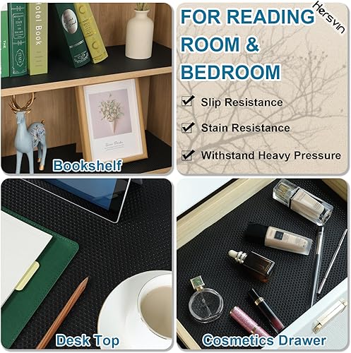 Miniatura 5 de Hersvin Revestimientos para estantes, alfombrillas de cajón de cocina de 12 pulgadas x 20 pies, protector de armario de EVA no adhesivo, forro de