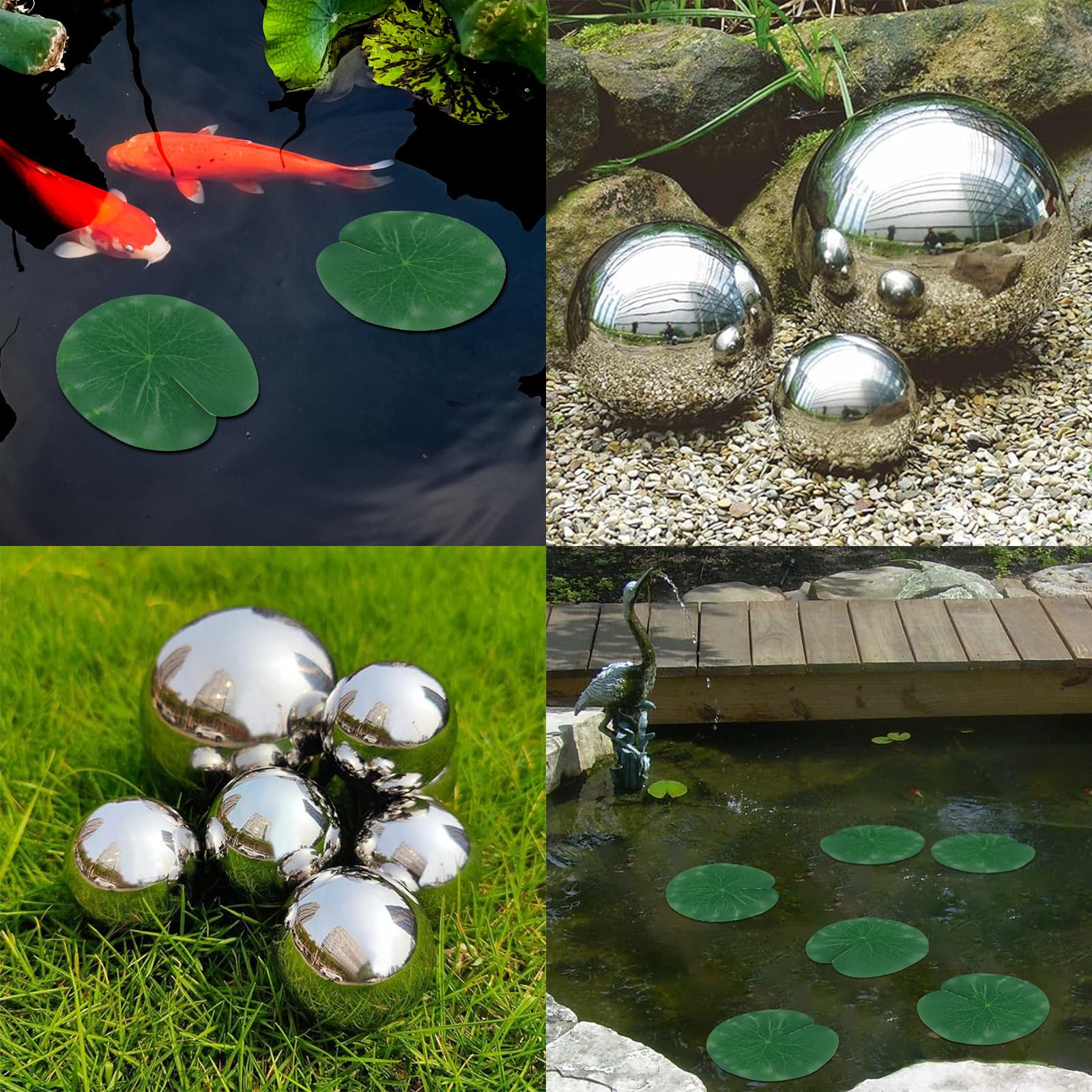 Bola Reflectante para Decoración de Jardín, Decoración de Estanque Bolas de Metal, Mini Bolas de Espejo para Estanque, Jardín, Estanque Suspendido Bolas Decorativa