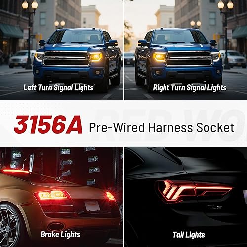 Miniatura 5 de RED WOLF 3157 3156 Adaptador de enchufe de arnés precableado compatible con GM GMC Chevy Buick Cadillac 1997-2007 para estacionamiento/señal/luz de