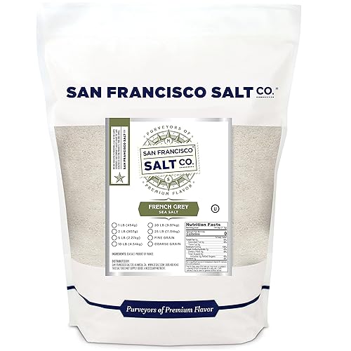 Sal marina gris francesa bolsa de 2 libras – Sal celta de grano fino (Sel Gris) de Guérande France – Sal marina gourmet kosher totalmente natural