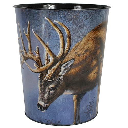 Miniatura 2 de Rivers Edge Products Cesta de basura de metal, cubo de basura pequeño de 10 pulgadas, novedoso bote de basura para oficina, cocina, baño o