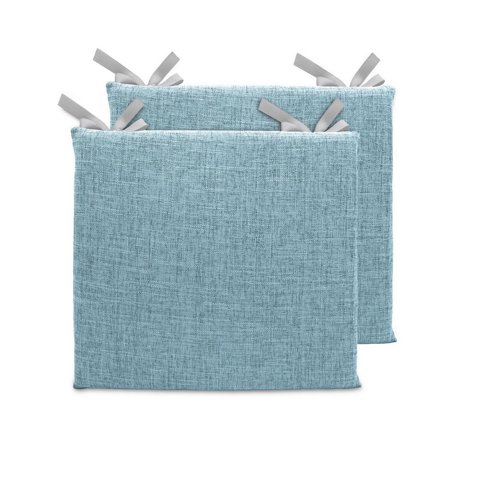 Lifup 2 Pack Chair Cushion Memory Foam Pads, Square Non-Slip Thick Dining Chair Cushions with Ties and Removable Cover for Home Office Restaurant