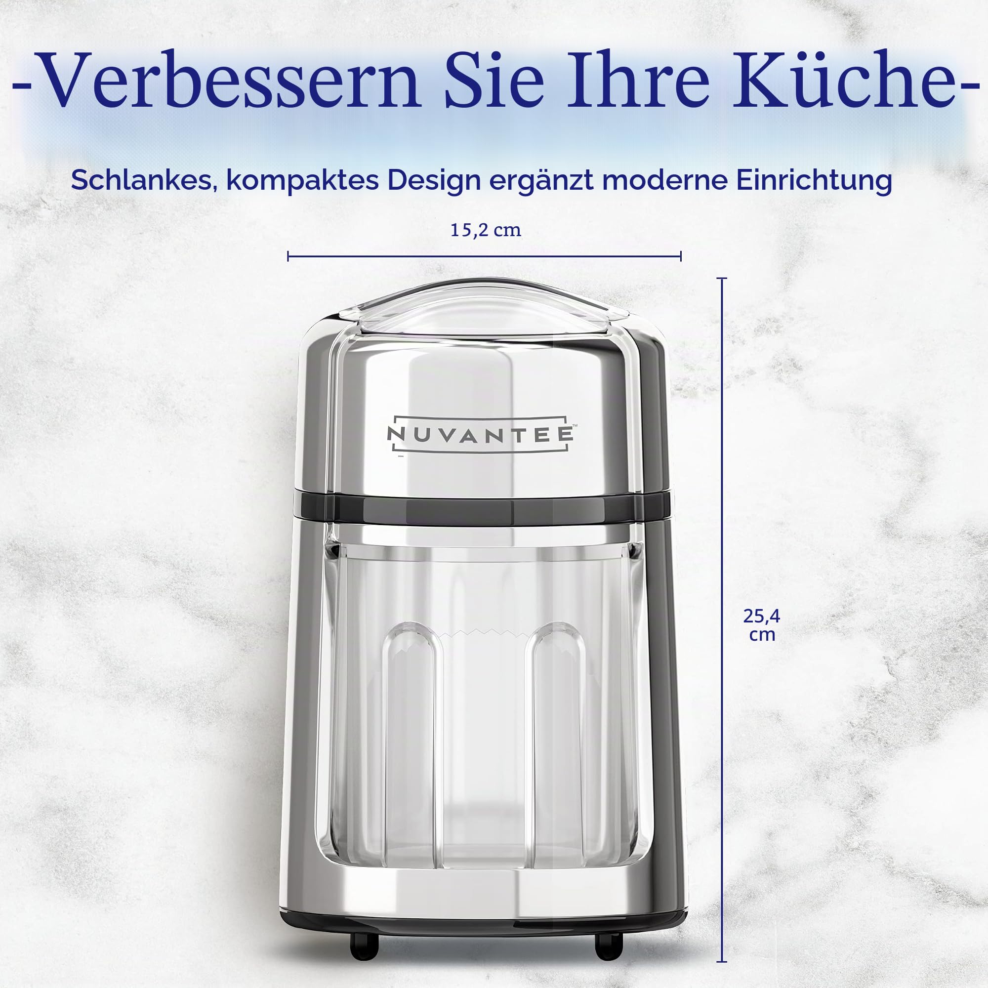 Nuvantee Eiszerkleinerer aus rostfreier Zinklegierung, Verchromte Oberfläche