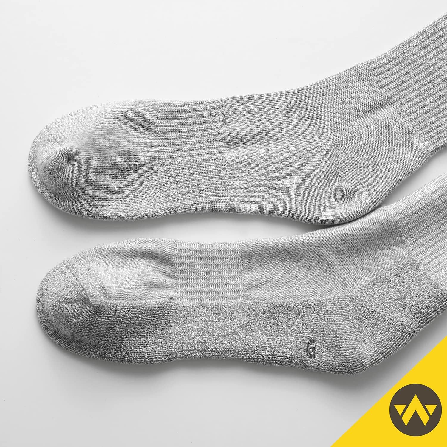 WANDER Men's Running Crew Socks 6 Pairs Cotton Athletic Socks for Men Cushion Performance Socks 8-12/12-15 - Image 3