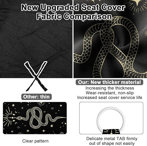 Miniatura 5 de Juego completo de 10 fundas de asiento de automóvil con estrella de luna, accesorios de automóvil para mujer, funda de asiento delantero, funda para