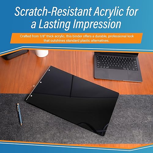 Miniatura 7 de Carpeta de poste de tornillo 11x17 Panel acrílico con postes fijos negro