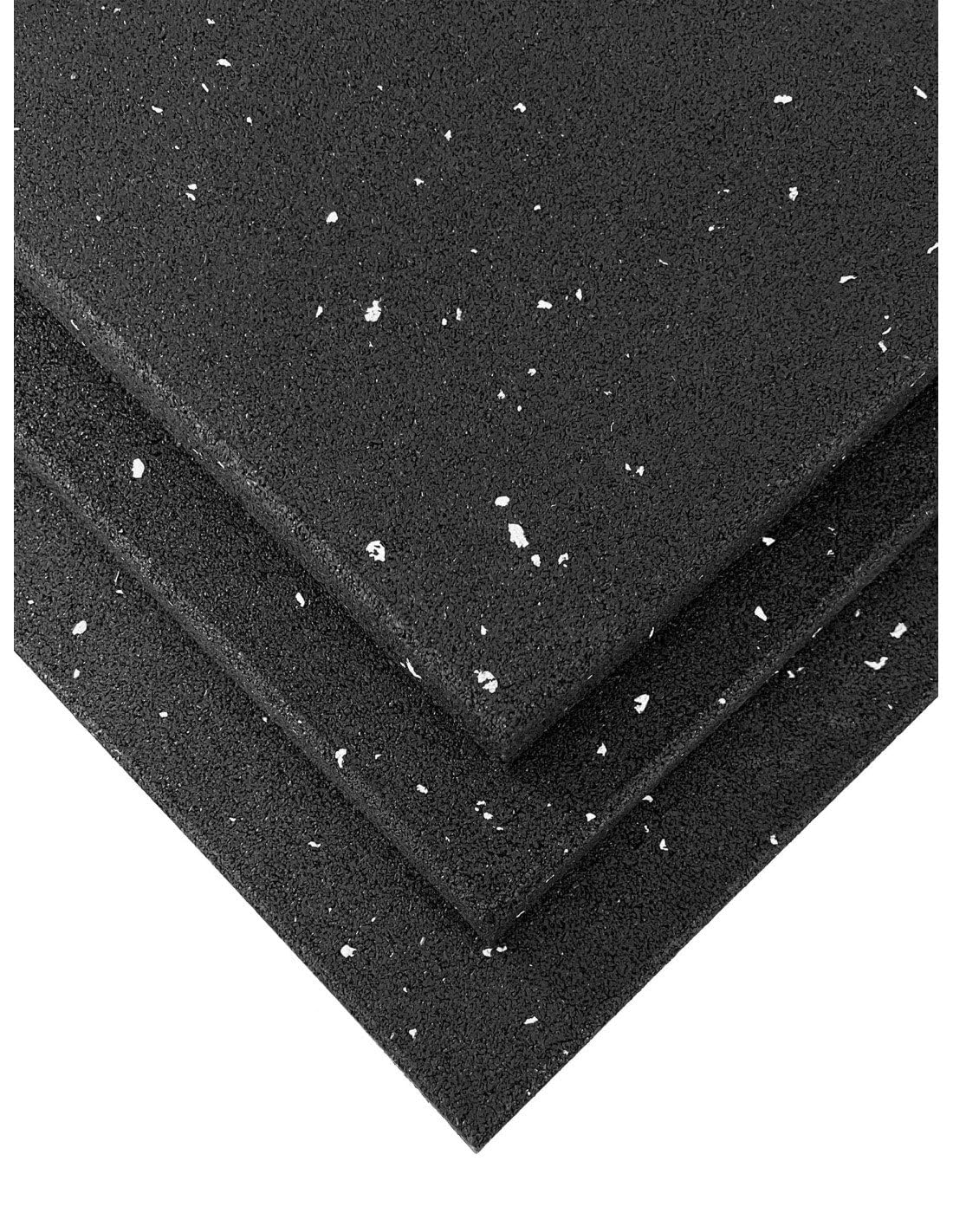 JARDIN202 - Loseta de Caucho Maciza para Gimnasios y Halterofilia | Material Profesional | Moteado Blanco | PACK 1 X 1 M | 15 MM (20 losetas)