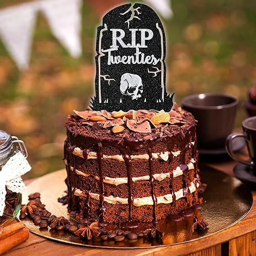 Miniatura 4 de Decoración negra para tartas de los años veinte con purpurina y texto "Dirty Thirty/Cheers to 30 Years", suministros de decoración de fiesta de