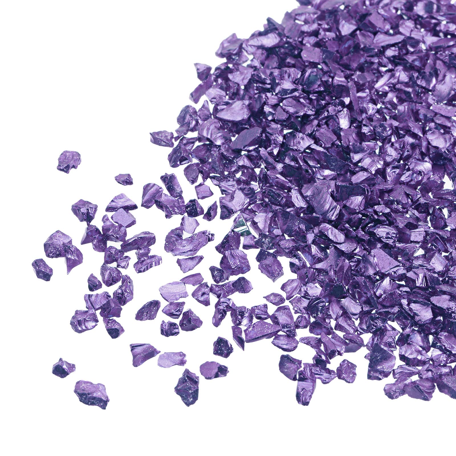 Decoración de resina epoxi y manualidades en casa con vidrio triturado azul morado
