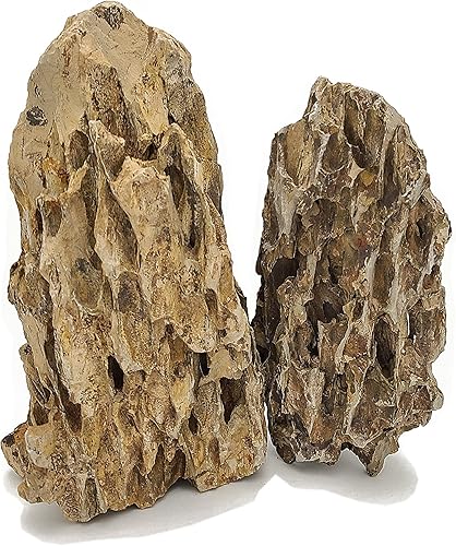 Miniatura 4 de Dragon Ohko - Piedra de acuario de tamaño pequeño y mediano, 40 libras, color marrón