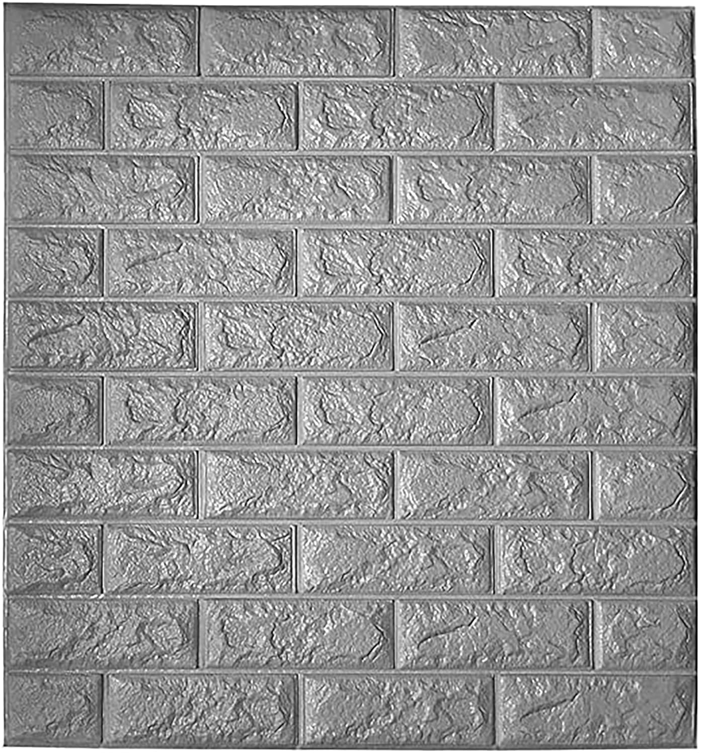 Barebeauty 3D Wall Panel Wallpaper, Self Adhesive PE Foam Brick Sticker, Waterproof Peel & Stick Wall Covering for Home, Bedroom & Living Room Decor, 70 x 77 cm (Pack of 35, 203 Sq. Ft. Approx)