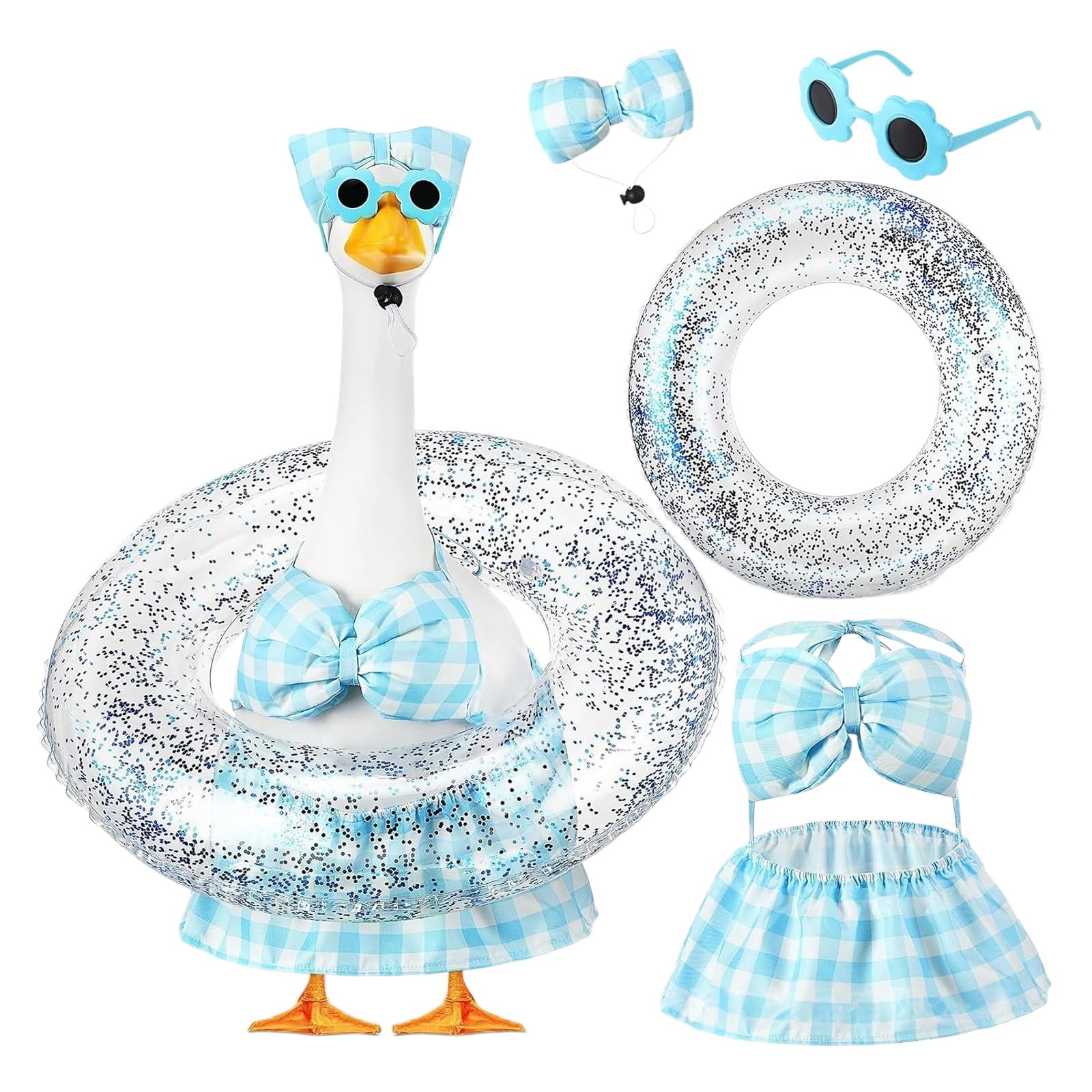 Limtula Porch Geese Outfits Swimsuit with Accessories Holidays Celebration Decoration Geese Attire Accessories Outdoor Holiday Waterfowl Ornament