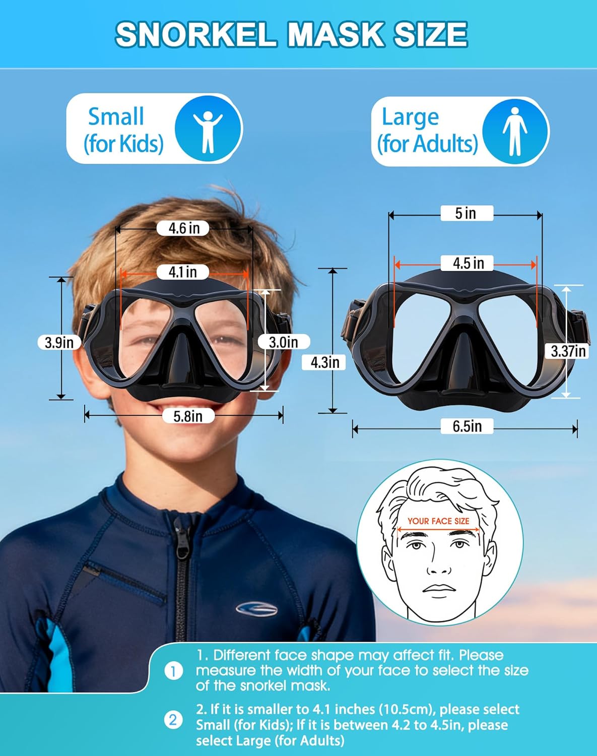 Greatever Dry Snorkel Set,Panoramic Wide View Anti-Fog Scuba Diving Mask,Professional Snorkeling Gear for Adults Kids - Image 5
