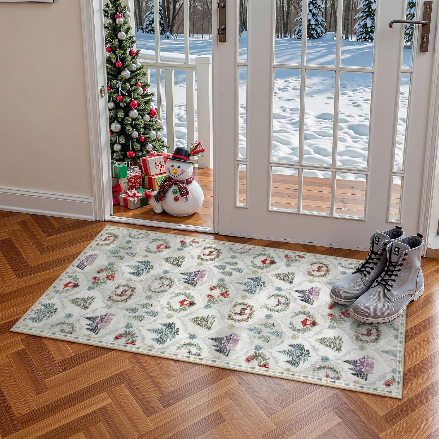 Amazon.com: Lahome Moroccan Trellis Christmas Rug, 2x4 Washable ...
