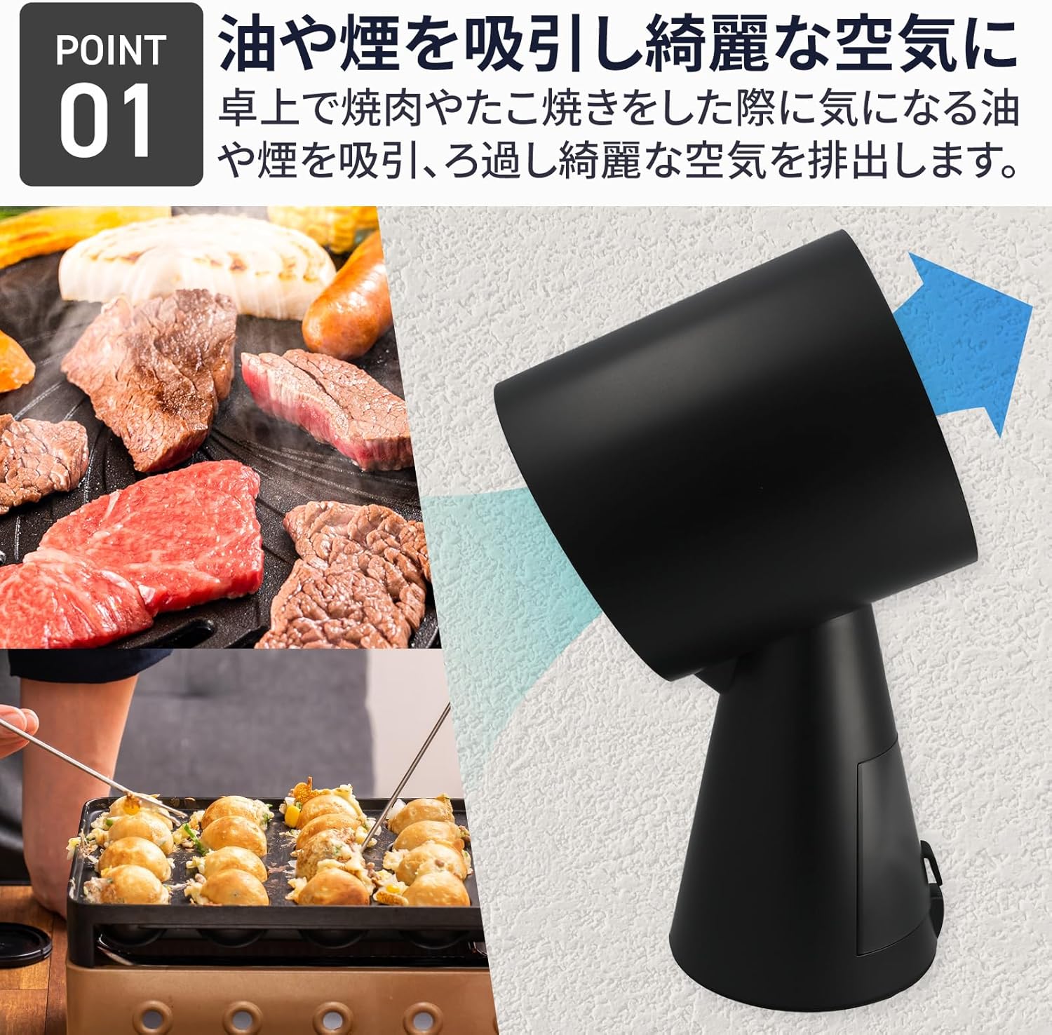 Amazon.co.jp: 【 Newモデル】Bolani 卓上レンジフード 卓上吸煙機